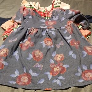 Charming Floral Kids Dress in Blue